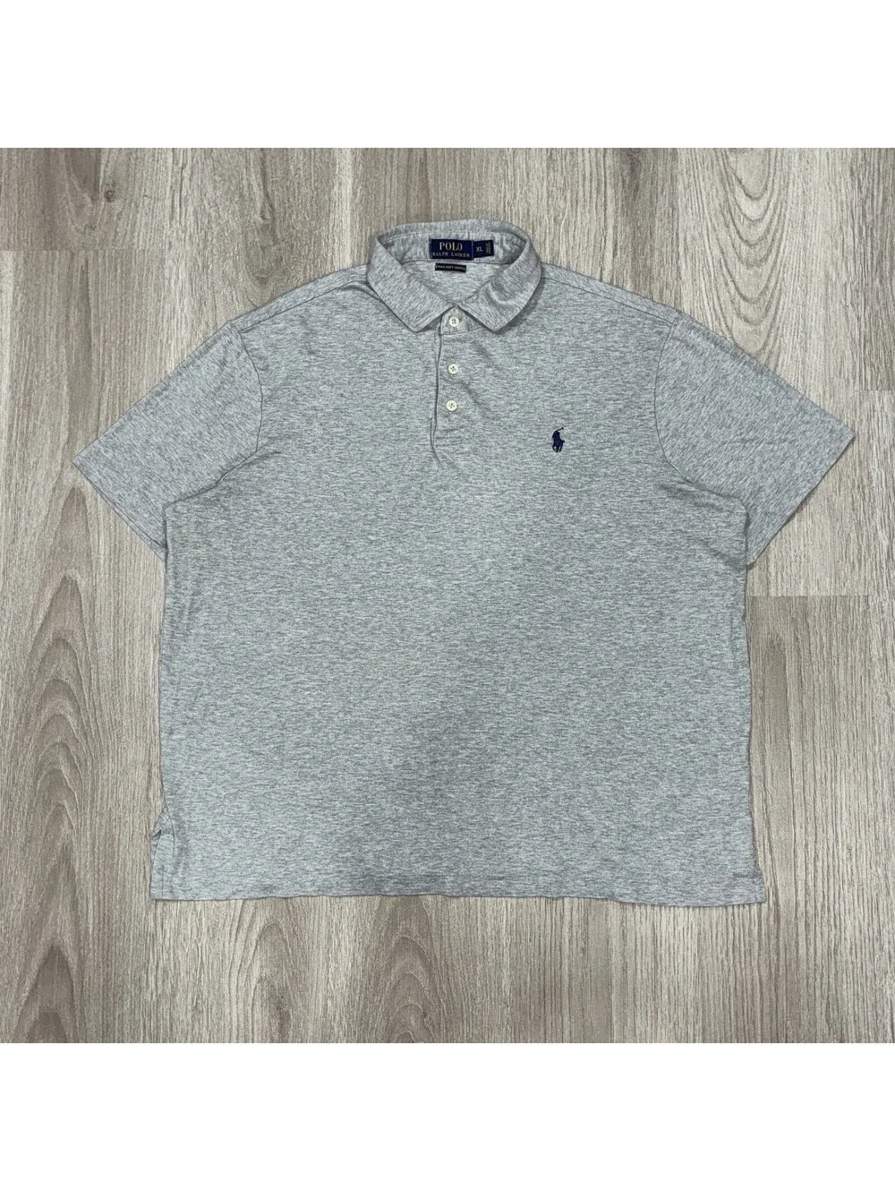 Polo Ralph Lauren Pima Soft Touch Heather Grey Polo Size XL Short Sleeve Preppy